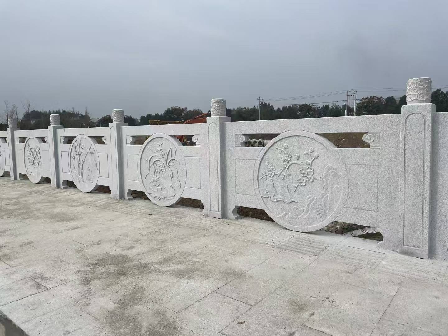 淮南芝麻白河道栏杆 石材栏杆